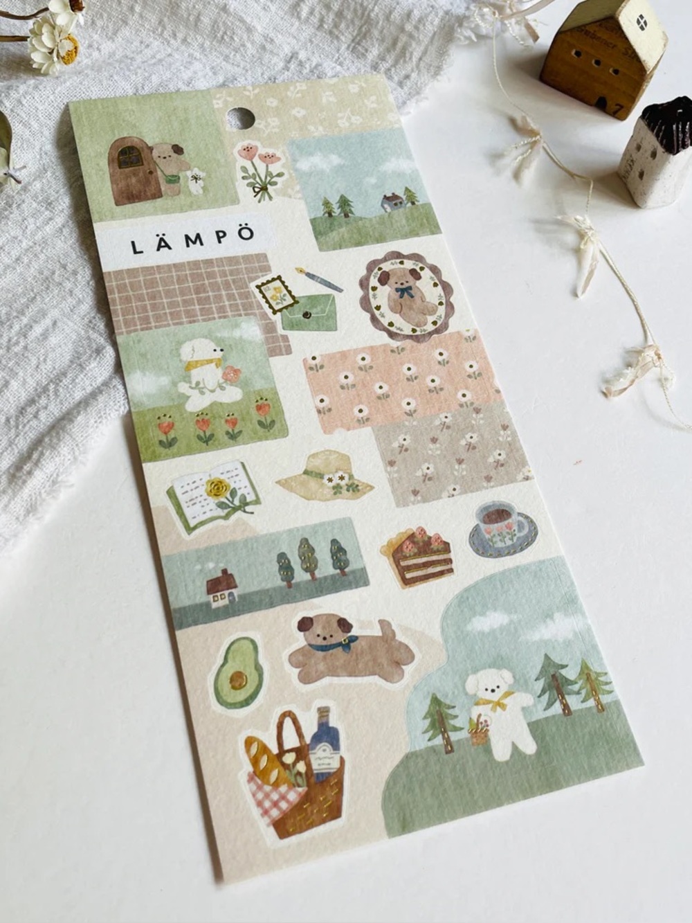 Mind Wave Lampo Sticker Sheet - Late Afternoon with Dog